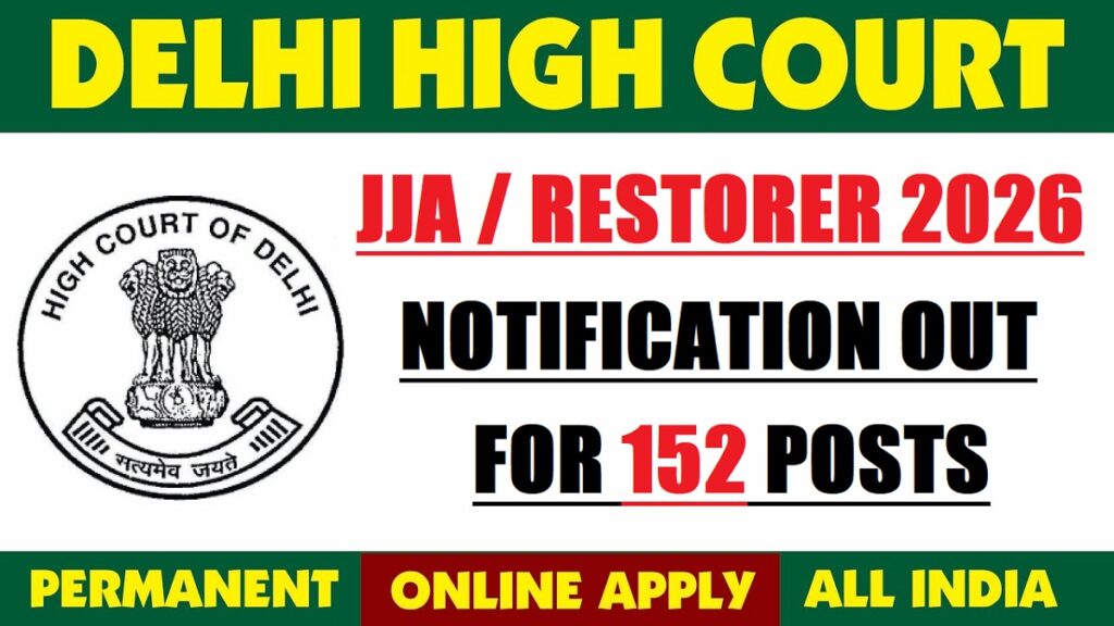 Delhi High Court JJA Recruitment 2026