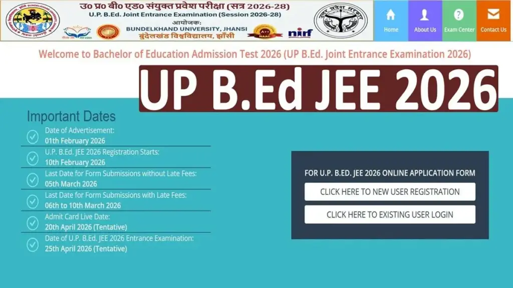 UP B.Ed JEE Notification 2026